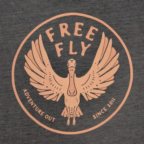 Free Fly Pocket T Shirt Mens Medium Gray Blue Adventure - Picture 9 of 10